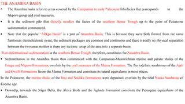 How was anambra basin formed?
