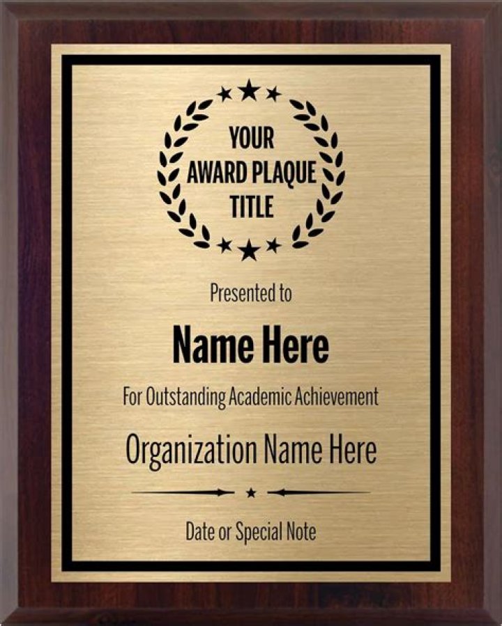 Is a plaque an award?