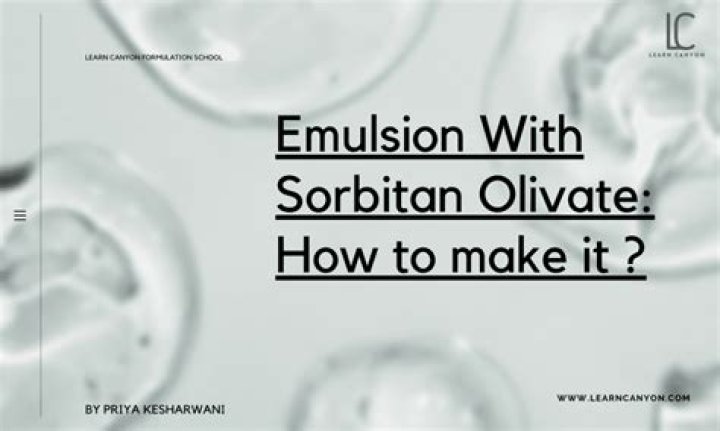 Is sorbitan olivate comedogenic?