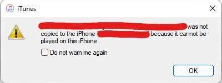 Was not copied to the iphone cannot be played?