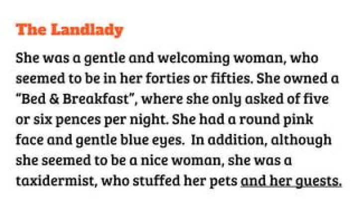 When was the landlady written?