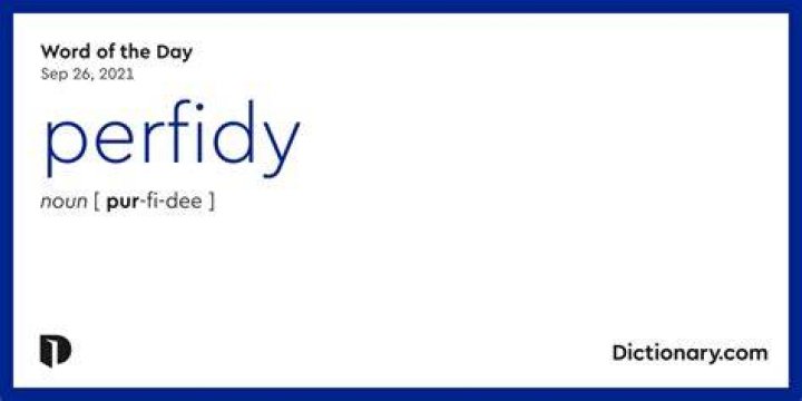 Where does the word perfidy come from?