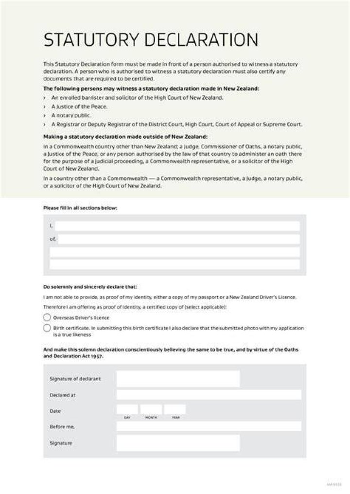 Who is the declarant on a statutory declaration?
